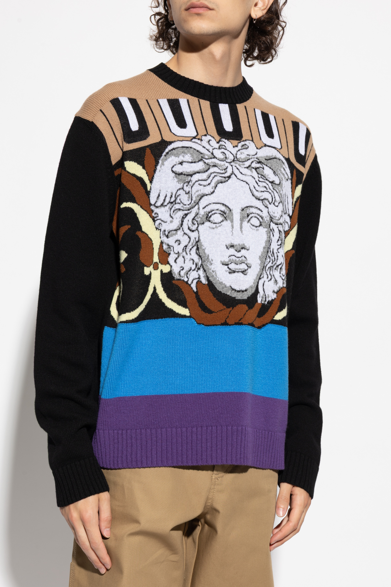【Versace】ベロア メドゥーサ クルーネック スウェット Versace Sweater with a distinctive Medusa head | Men's
